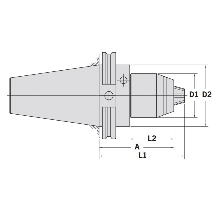 Albrecht Key-Lock CNC Drill Chuck — KL160-CAT50 with 1/32" to 5/8" Capacity - Image 3