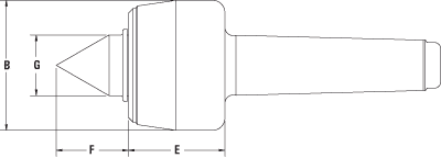Heavy-Duty CNC Spindle Type Live Center Sizing Schematic