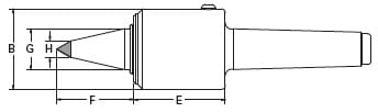 Heavy-Duty CNC Spindle Type Live Center Sizing Schematic